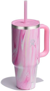 Hydro Flask 40 Oz Travel Tumbler with Handle, Lid and Straw - Insulated Stainless Steel in 40 Oz Jelly Pink