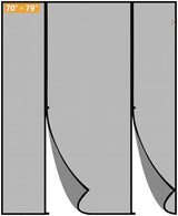 Yotache Magnetic Screen Door Fits 70x79 Inch Doors, 72"x80" Reinforced Mesh - Double-Sided Opening Screen with Super-Strong Magnets for Patio, Sliding, French, Front & Back Doors