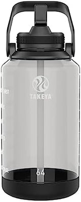 Takeya 885395541457 Tritan Bottle, Straw Lid and Extra Large Carry Handle Stormy Black 64oz