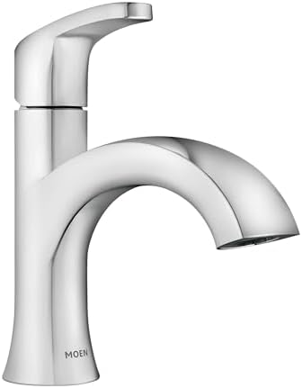 Moen Karis Chrome One-Handle Single Hole Bathroom Sink Faucet with Optional Deckplate, 84346