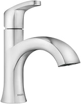 Moen Karis Chrome One-Handle Single Hole Bathroom Sink Faucet with Optional Deckplate, 84346