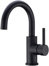CREA Black Bathroom Faucet Brushed Nickel, Prep Wet Bar Sink Faucet Stainless Steel Single Hole Small Kitchen Faucet with 4 Inch Deck Plate, Mini Faucet Outdoor Tap for Farmhouse Vanity Sink Lavatory