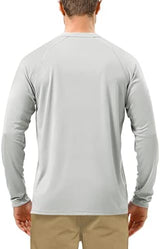 Roadbox Mens UPF 50+ UV Sun Protection Shirts Outdoor Long Sleeve SPF Rash Guard for Fishing Hiking Swimming Running
