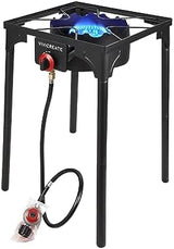 Vivicreate 30000 BTU free standing Outdoor Stove, Side burners,Camping Stove, 0-20 PSIG high pressure stove include CSA listed regulator and gas pipe