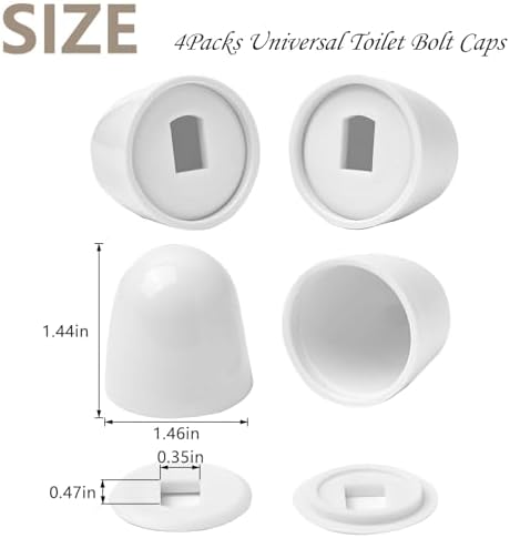 2Packs Ceramic White Birds Toilet Bolt Covers & 4Packs Universal Toilet Bolt Caps, Cute Bathroom Decorative Toilet Floor Screw Cover Caps Easy Installation