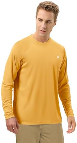 Roadbox Mens UPF 50+ UV Sun Protection Shirts Outdoor Long Sleeve SPF Rash Guard for Fishing Hiking Swimming Running