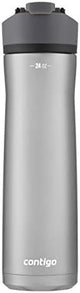 Contigo Cortland Chill 2.0 Vacuum-Insulated Stainless Steel Water Bottle Spill-Proof Sip Technology Interchangeable Lid 24oz Steel/Licorice Perfect for Fitness Travel Everyday Use