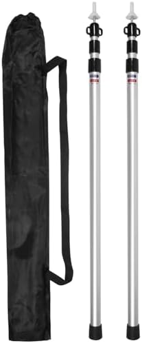 Tarp Poles, Telescoping Tent Poles, Ultra-Lightweight Portable Aluminum Sun Shade Poles That Extends Up to 7'6",Suitable for Camping, Tent, Awning, Beach Shelter(2 PCS)