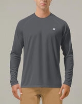 Roadbox Mens UPF 50+ UV Sun Protection Shirts Outdoor Long Sleeve SPF Rash Guard for Fishing Hiking Swimming Running