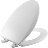 Bemis 1500EC Durable Wood Toilet Seat with Easy Clean Hinges, Made in USA, Elongated, White