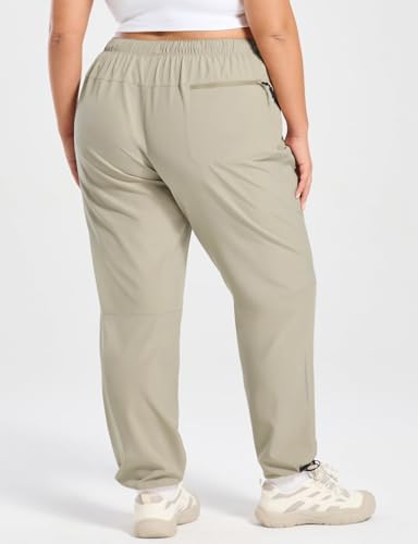 baleaf Plus Size Pants for Women Hiking Cargo Water Resistant UPF 50+ Cargo Joggers Zipper Pockets