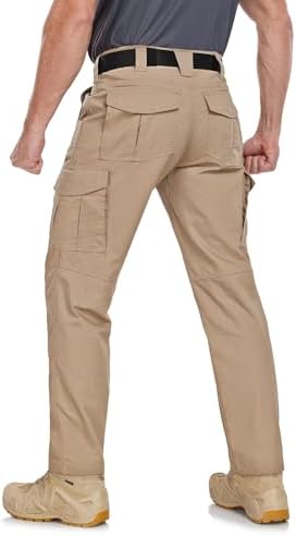 Men's Cargo Work Pants Ripstop Water Resistant Hiking Tactical Military Army Pants with Multi Pockets