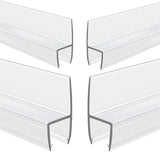 4-Pack Frameless Shower Door Side Seal Strip Shower Door Bottom Seal Shower Door Sweep for 3/8 Inch Thick Glass, Vertical H-Type Glass Door Seal Stop Leaks. (4-Pack x 45" Length)