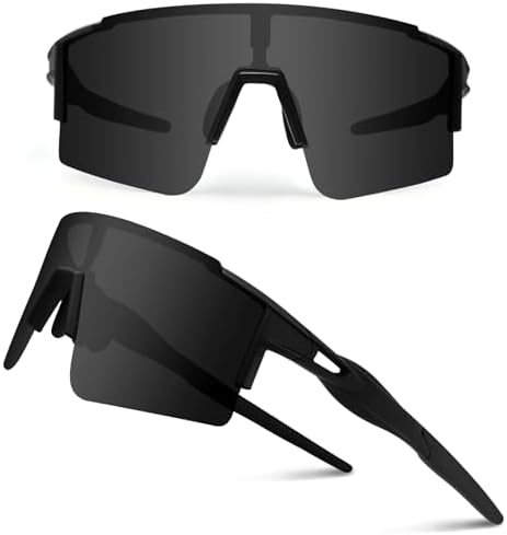 Ukoly Cycling Sunglasses for Men Women with 3 Interchangeable Lenses, Polarized Sports Sunglasses, Baseball Sunglasses