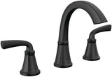 Delta Geist Matte Black Bathroom Faucet 3 Hole, 8 Inch Widespread Bathroom Sink Faucet for Vanity, Push-Pop Drain Assembly, Matte Black 35864LF-BL