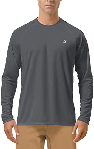 Roadbox Mens UPF 50+ UV Sun Protection Shirts Outdoor Long Sleeve SPF Rash Guard for Fishing Hiking Swimming Running