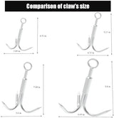 Grappling Hook with 3-Claw Stainless Steel,3 Claw Climbing Carabiner Hook for Retrieving,Outdoor Hiking,Tree Limb Removalr,Salvage.