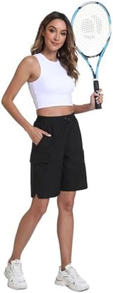 Rrosseyz Women's Hiking Cargo Shorts with Pockets Quick Dry Athletic Gym for Women Exercise Lounge