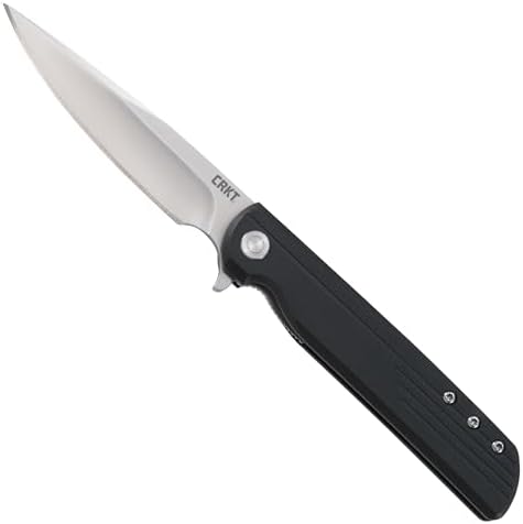 CRKT LCK + Folding Pocket Knife: Folder with Liner Lock, Drop Point Plain Edge Blade, Reinforced Nylon Handle with Pocket Clip 3801