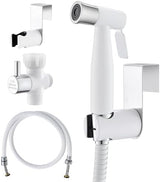 Purrfectzone Bidet Sprayer for Toilet, Bidet Sprayer for Feminine Wash, Premium Stainless Steel Jet Spray for Toilet, Wall-Mounted or Toilet Tank Mounted - White/Chrome