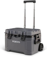 Igloo Trailmate 52Qt Wheeled Cooler, Insulated Hard Shell Ice Chest, Carbonite
