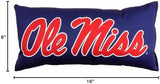 College Covers Solid Color Bolster Travel Pillow, 1 Count (Pack of 1), Ole Miss Rebels