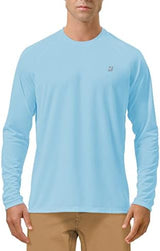 Roadbox Mens UPF 50+ UV Sun Protection Shirts Outdoor Long Sleeve SPF Rash Guard for Fishing Hiking Swimming Running