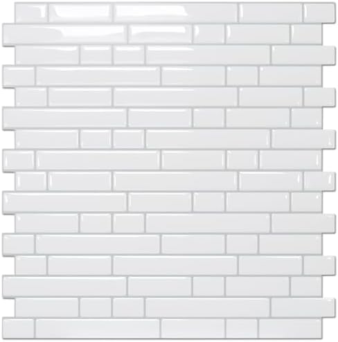 STICKGOO Peel and Stick Backsplash - 10 Sheets of 12”×12” - 3D Self Adhesive Peel and Stick Tile Backsplash for Kitchen & Bathroom