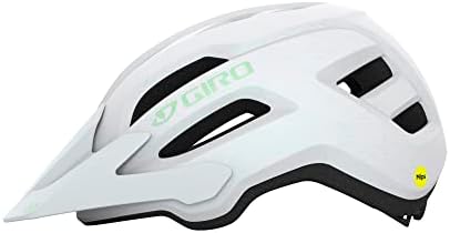 Giro Fixture II MIPS Mountain Bike Helmet for Men, Women, Kids, and Adults – Matte White/Green Logo, Universal Women (50-57 cm)