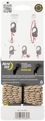 Nite Ize CamJam Cord Tightener with 8 Foot Rope - 6 Count (3 Pack)