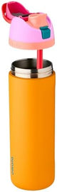 FreeSip Insulated Stainless Steel Water Bottle with Straw for Sports and Travel, BPA-Free, 24-oz, Orchid/Orange (Tropical)