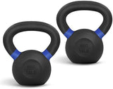 Yes4All Powder Coated Cast Iron Kettlebell Strength Training Kettlebells Weight Set for Full Body Workout, Home Gym