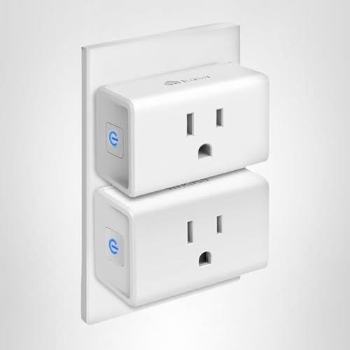 Kasa Smart Plug Ultra Mini 15A, Smart Home Wi-Fi Outlet Works with Alexa, Google Home & IFTTT, No Hub Required, UL Certified, 2.4G WiFi Only, 2 Count (Pack of 1)(EP10P2) , White