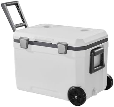 VEVOR Ultra-Light Hard Cooler, Ice Retention Cooler with Heavy Duty Handle, Ice Chest Lunch Box for Camping, Travel, Outdoor, Keeps Cool for up to 6 Days, 30% Lighter Than Rotomolded Coolers