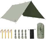 FREE SOLDIER Green 10x10.5ft Waterproof Polyester Camping Tarp with UV Protection, Ideal for Camping, Backpacking, and Hiking