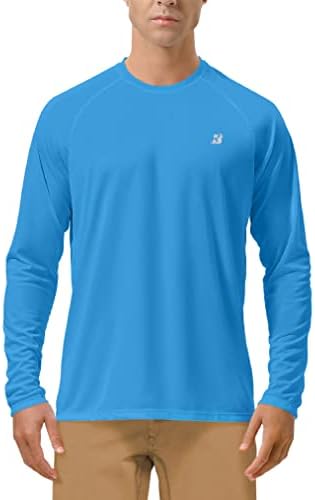 Roadbox Mens UPF 50+ UV Sun Protection Shirts Outdoor Long Sleeve SPF Rash Guard for Fishing Hiking Swimming Running