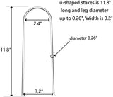 Heavy Duty Trampoline Stakes Anchors High Wind Stakes U- Shaped Sharp Ends Ground Anchor Galvanized Steel 11.8inch Safety Stakes for Soccer, Tents and Garden Decorations