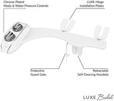 LUXE Bidet NEO 185 Plus - Patented Bidet Attachment for Toilet Seat, Innovative Hinges to Clean, Slide-in Easy Install, Advanced 360° Self-Clean, Dual Nozzles, Feminine & Rear Wash (Chrome)