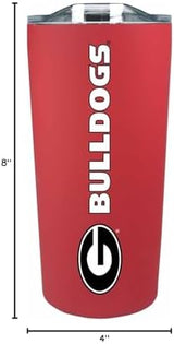 Campus Colors NCAA Stainless Steel Tumbler perfect for Gameday - 18 oz - Double Walled - Keeps Drinks Perfectly Insulated (Georgia Bulldogs - Red)
