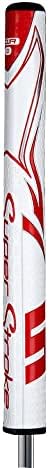 SuperStroke Zenergy Tour 5.0 Golf Putter Grip with No Taper Enhanced SPYNE Technology, New Multi-Zone Texturing and Tech-Port, White/Red