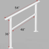 Hand Rails for Outdoor Steps,4 Step Stair Handrail & Indoor Stair Railing Kit，Metty Metal Railings for Outdoor Steps and Hand Rails for Seniors for Porch Railing