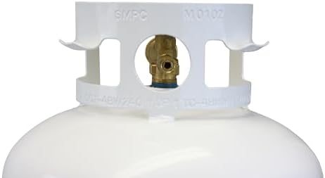 Flame King YSN401a 40 Pound Steel Propane Tank Cylinder with Overflow Protection Device Valve,White