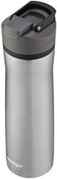 Contigo Cortland Chill 2.0 Vacuum-Insulated Stainless Steel Water Bottle Spill-Proof Sip Technology Interchangeable Lid 24oz Steel/Licorice Perfect for Fitness Travel Everyday Use