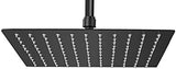 NearMoon Rain Shower Head, High Flow Stainless Steel Square Rainfall Shower, High Pressure Design, Awesome Shower Experience Even At Low Water Flow (10 Inch, Matte Black)