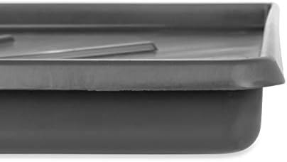 Camco 20784 Low Profile Washing Machine Drain Pan with PVC Fitting, 30 ½-Inch x 34 ½-Inch, Graphite - Protects Your Floors from Washing Machine Leaks - Easy to Use