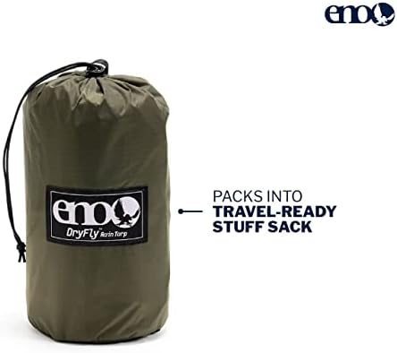 ENO, DryFly Rain Tarp - Heavy-Duty Waterproof Tarp - for Camping, Hiking, Backpacking, Travel, a Festival, or The Beach