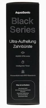 Aquasonic Black Series Ultra Whitening Toothbrush – ADA Accepted Electric Toothbrush- 8 Brush Heads & Travel Case – 40,000 VPM Electric Motor & Wireless Charging - 4 Modes w Smart Timer