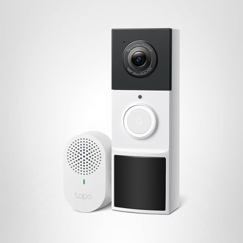 Tapo 2K Wireless Smart Video Doorbell with Chime - 160° Ultra-Wide View,Person Detection, Ring Call, 2-Way Audio, Subscription-Free Local Storage/Optional Cloud, Motion Only Alert, D210
