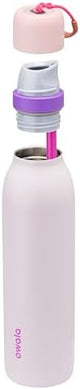 FreeSip Twist Insulated Stainless Steel Water Bottle with Straw for Sports and Travel, BPA-Free, 24-oz, Pink/Purple (Dreamy Field)
