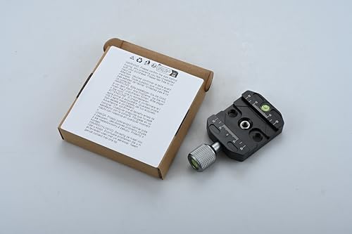 Aupoko QR-50N Plate Compatible with Arca Swiss, 50mm Universal Quick Release Plate Aluminum Alloy Clamp Adapter, 1/4" to 3/8" Compatible with Arca Swiss Ball Head